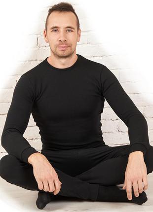 Термобелье мужское на флисе теплое норвежское черное, термобілизна чоловіча