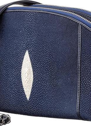 Сумка жіноча stingray leather 18218 з натуральної шкіри морського скату синя