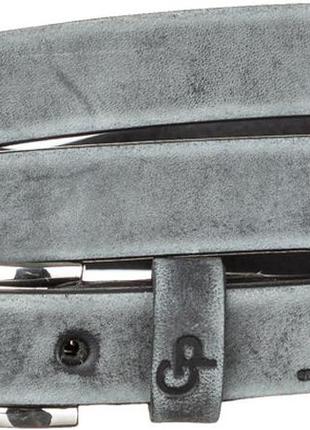 Ремень женский grande pelle 11069 кожа серый