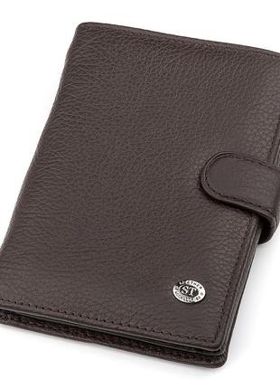 Мужской кошелек st leather 18331 (st101) вертикальный коричневый