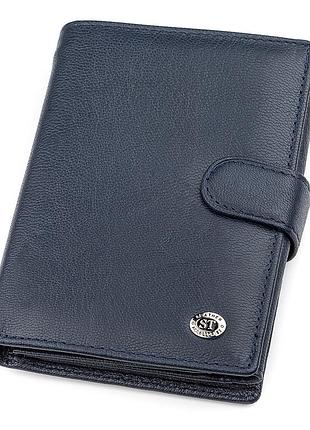 Мужской кошелек st leather 18332 (st101) кожа синий