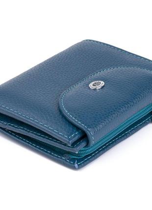 Женское портмоне с монетницей на молнии st leather 18927 синий4 фото