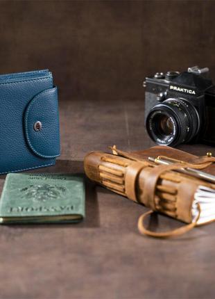 Женское портмоне с монетницей на молнии st leather 18927 синий7 фото