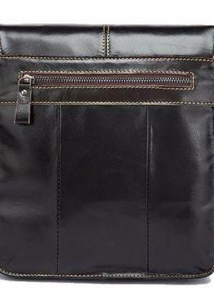 Мужская сумка- мессенджер кожаная vintage 14803 коричневая2 фото
