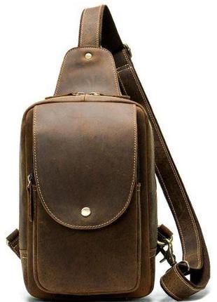 Сумка винтажная через плечо мужская vintage 14855 коричневая