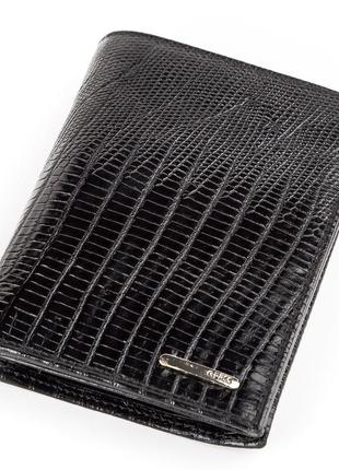 Портмоне чоловіче grass 17064 з шкіри чорне