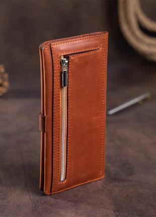 Бумажник мужской из винтажной кожи shvigel 16208 коричневый9 фото