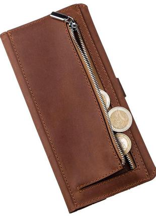 Бумажник мужской из винтажной кожи shvigel 16208 коричневый5 фото