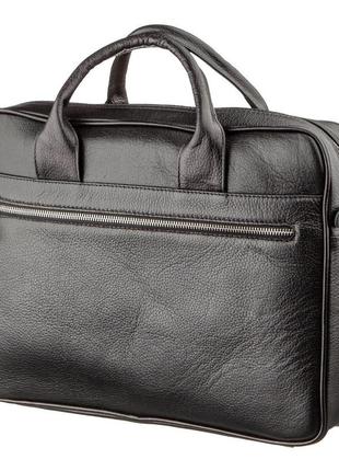 Деловая мужская сумка из кожи karya 17284 черная2 фото
