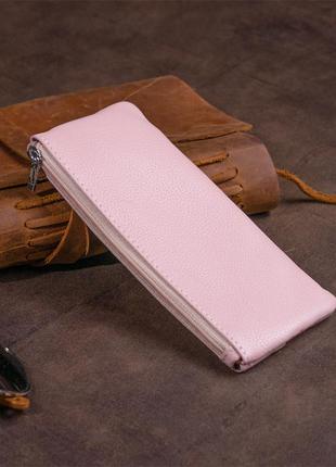 Ключница-кошелек с кармашком женская st leather 19353 розовая6 фото