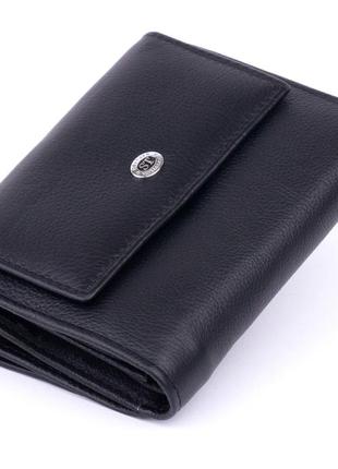 Кошелек горизонтальный женский из двух частей st leather 19369 черный