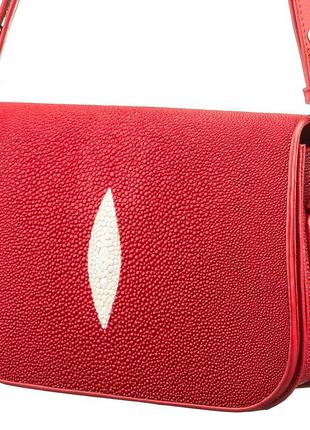 Сумка жіноча stingray leather 18500 з натуральної шкіри морського скату червона