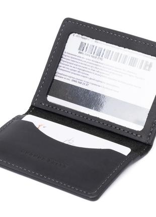 Визитница с обложкой для id-паспорта из натуральной кожи grande pelle 11290 черная4 фото