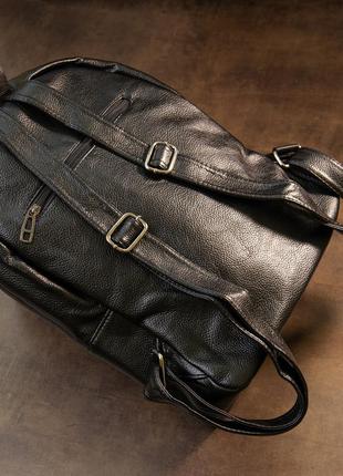 Рюкзак кожзам с тиснением vintage 20517 черный7 фото