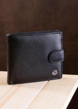 Превосходный мужской бумажник st leather 18834 черный6 фото