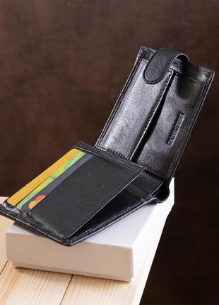 Превосходный мужской бумажник st leather 18834 черный8 фото