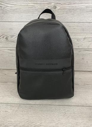 Мужской черный рюкзак tommy hilfiger, городской классический портфель томми хилфигер1 фото