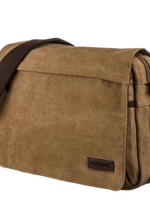 Текстильна сумка для ноутбука 13 дюймів через плече vintage 20190 коричнева