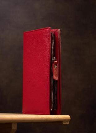 Універсальний жіночий гаманець-клатч st leather 19372 червоний7 фото