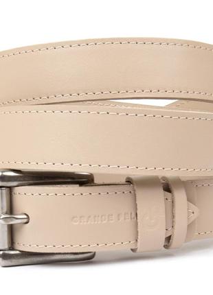 Кожаный женский ремень grande pelle 11374 бежевый