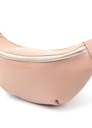 Практичная кожаная женская поясная сумка grande pelle 11359 розовый