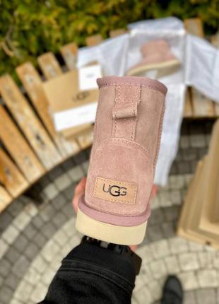 Угги ugg classic mini pink suede5 фото