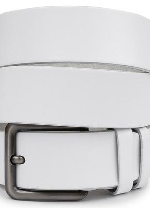 Гладкий добротный мужской ремень vintage 20737 белый