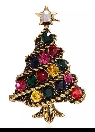 Новогодняя брошь елочка