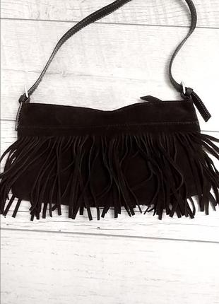 Замшева сумка з бахромою
