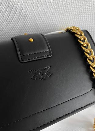 Брендовая черная шикарная сумочка с золотой цепью відомий бренд жіноча чорна шикарна сумка7 фото