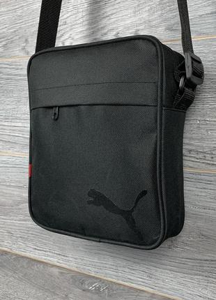 Мужская барсетка puma  черная сумка на плечо