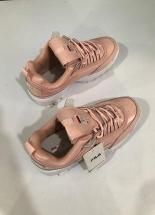 Fila disruptor 2 pink \ white брендовые розовые женские кроссовки фила распродажа жіночі рожеві кросівки філа розпродаж5 фото