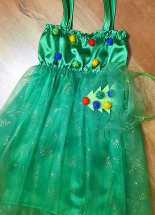 Карнавальний новорічний костюм "ялинка" для дівчинки 3-5 років.4 фото
