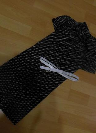 Рубашка синяя в белый горошек