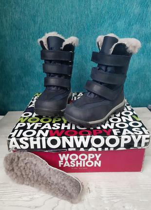 Зимние кожаные ботинки на натуральной цигейке