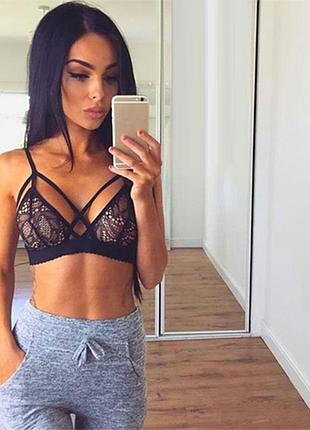 Оригинальный черный женский стильный кружевной лиф бюстгальтер "сирена" можно под пиджак костюм