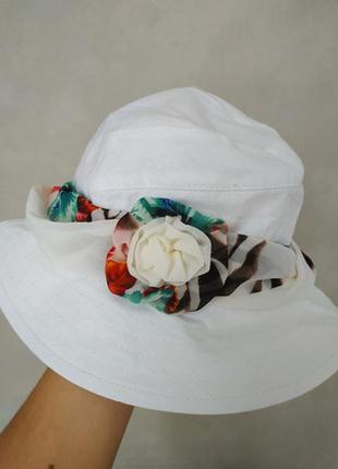 Шляпа з льна "марсель" — 1550 білий2 фото