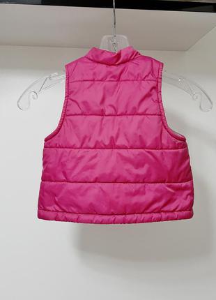 Kik немецкая жилетка тёплая на молнии стёганая розовая безрукавка для девочки 2-3года синтепон флис4 фото