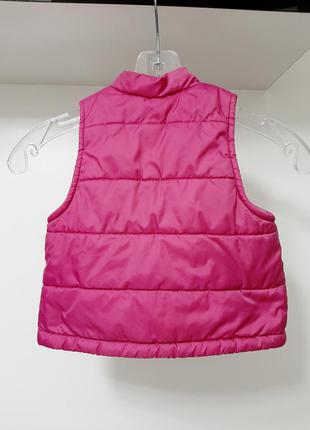 Kik немецкая жилетка тёплая на молнии стёганая розовая безрукавка для девочки 2-3года синтепон флис5 фото