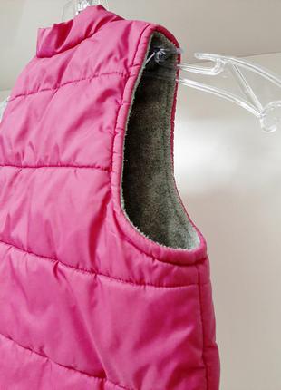 Kik немецкая жилетка тёплая на молнии стёганая розовая безрукавка для девочки 2-3года синтепон флис6 фото