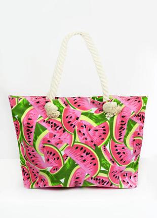 Летняя сумка в принт "арбузы" - sym-1810 розовый