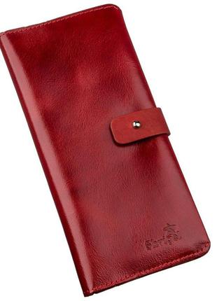 Бумажник женский вертикальный из кожи алькор shvigel 16203 красный