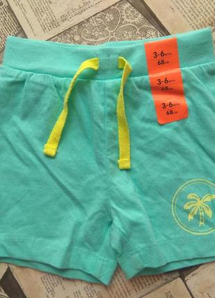 Шорты 3-6 мес 68 см хлопок primark