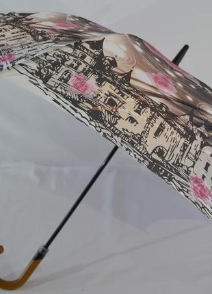 Женский зонт трость с летними узорами от фирмы "lantana".6 фото