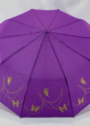 Женский складной зонтик "bellissimo" полуавтомат фиолетовый на 10 спиц