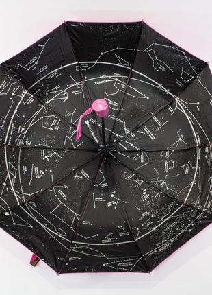 Жіночий парасольку "bellissimo" рожевий з зоряним небом зсередини3 фото