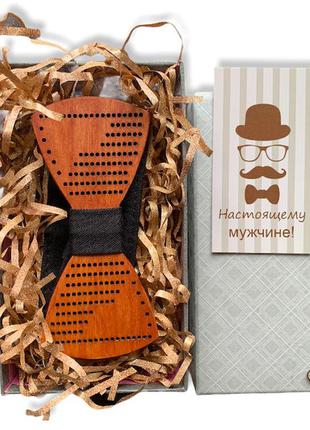Деревянная бабочка - галстук в подарочной упаковке 8378