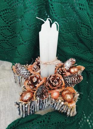 Снижка! продам рождественский / новогодний подсвечник ручной работы! успели украсить дом!