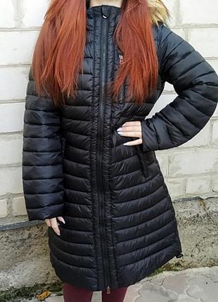 Куртка парка зимова жіноча довга дута курточка, пальто з капюшоном soulcal р.10/38 original