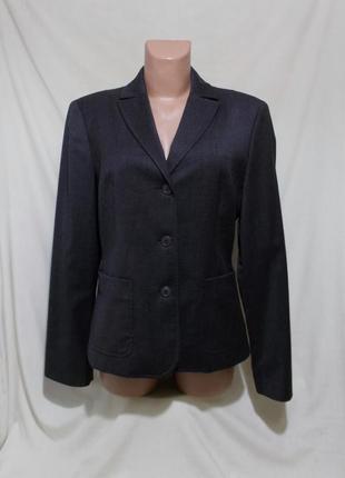 Деловой костюм пиджак+брюки темно-серый чистая шерсть *benetton* 46-48р1 фото